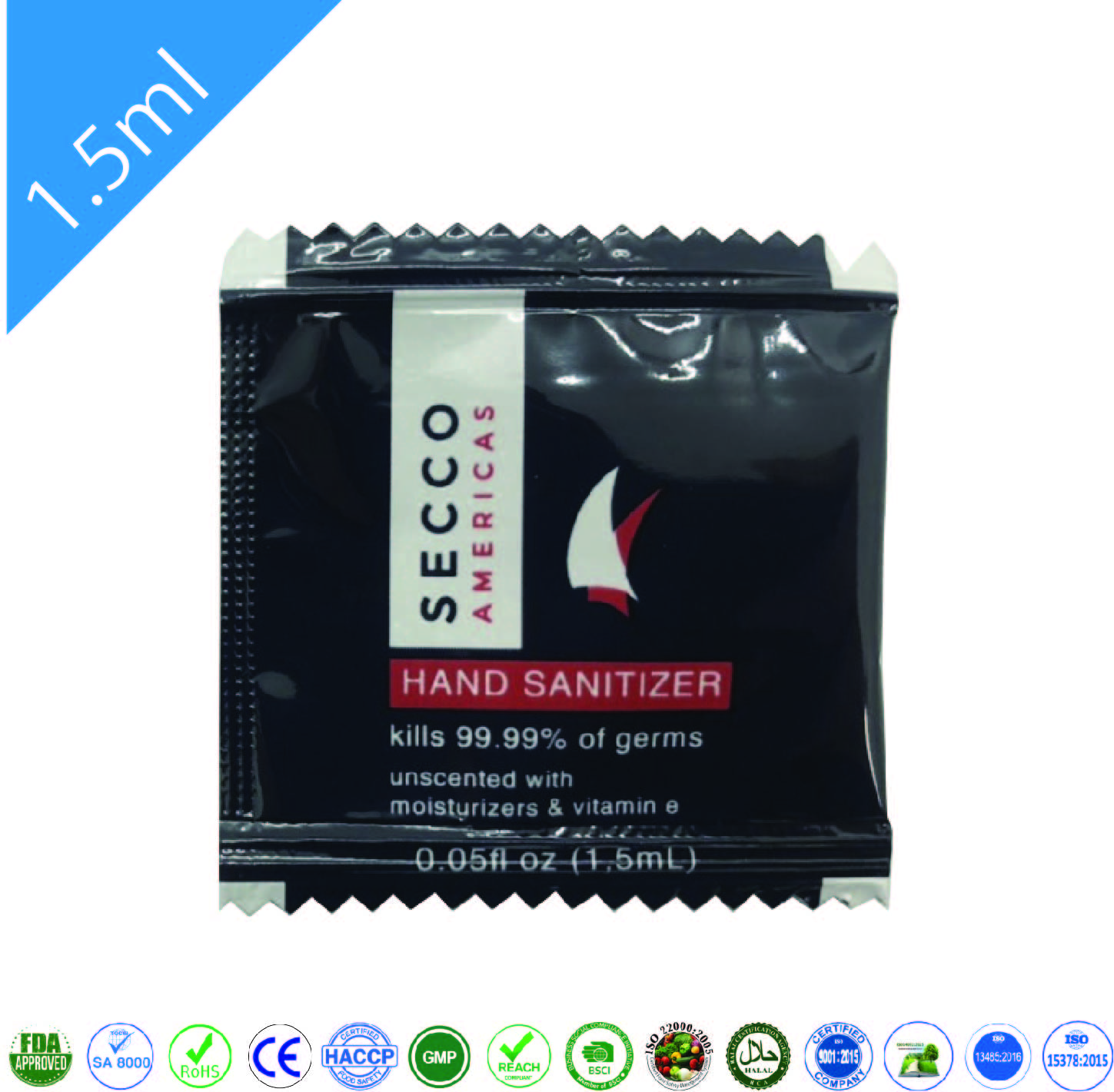 Secco hand sanitizer 1.5ml in sachet