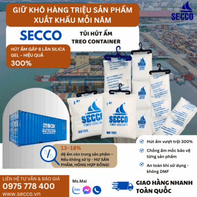 Hình ảnh mô tả việc chống “mồ hôi container” cho hàng may mặc khi xuất khẩu.