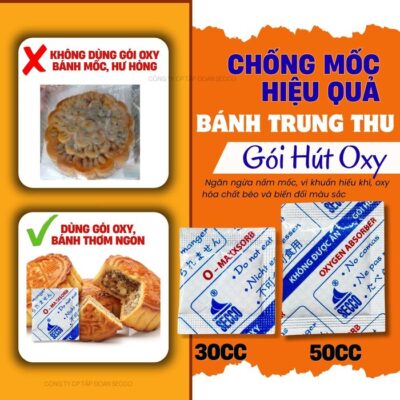 gói hút ẩm oxy ngăn mốc cho thực phẩm, các loại bánh tươi