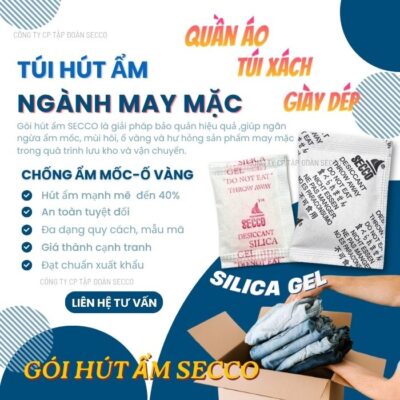 giải pháp bảo quản quần áo, túi xách xuất khẩu ngăn mốc với gói hút ẩm Secco