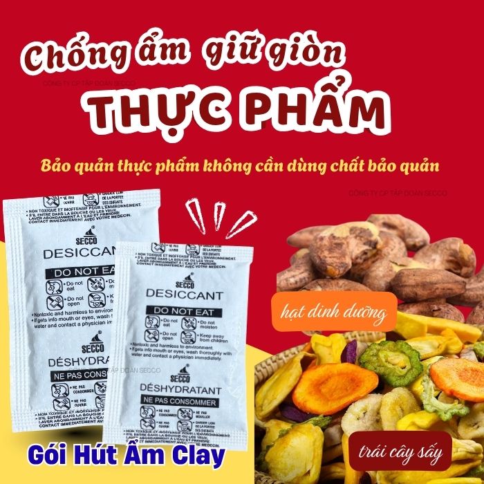 chống ẩm mốc không dùng chất bảo quản với gói hút ẩm Secco