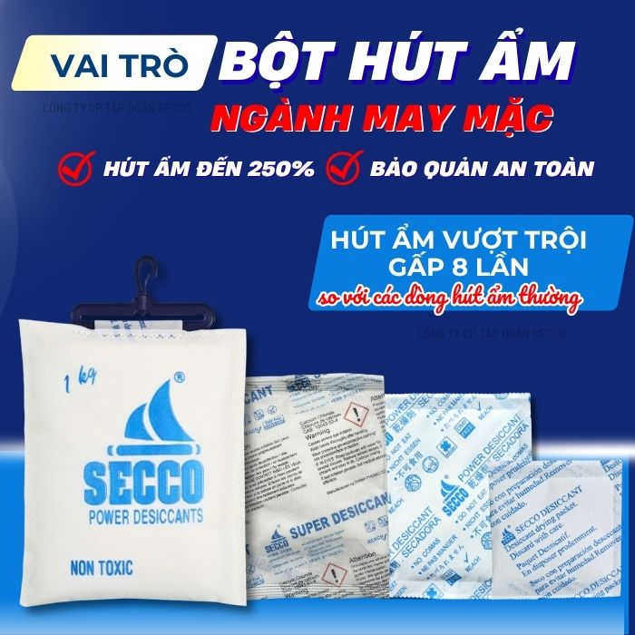 túi chống ẩm dạng bột bảo quản hàng may mặc, quần áo xuất khẩu