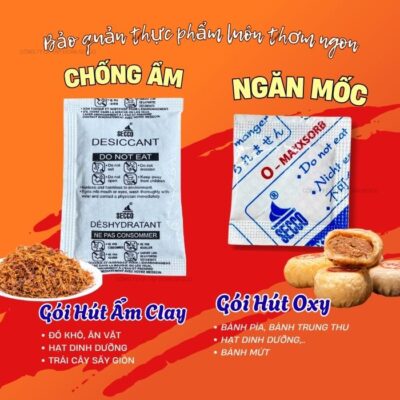 giải pháp chống ẩm bảo quản thực phẩm, bánh mứt gói hút ẩm Secco