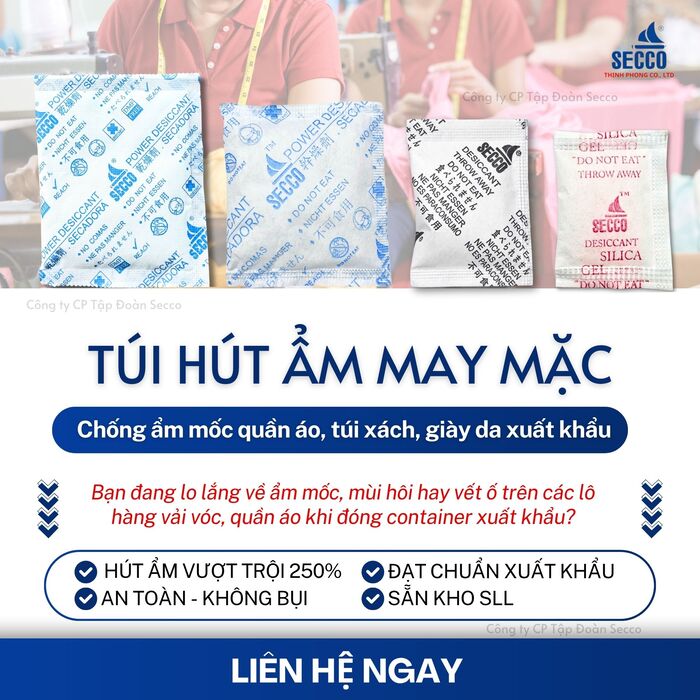 giải pháp bảo quản chống mốc hàng may mặc với túi chống ẩm Secco
