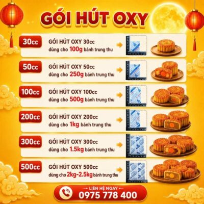 Gói Chống mốc, Gói hút Oxy bảo quản cho bánh trung thu
