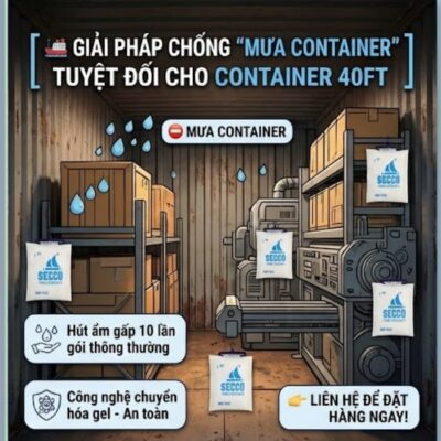 Một Container 40ft cần bao nhiêu dây bột treo hút ẩm ?