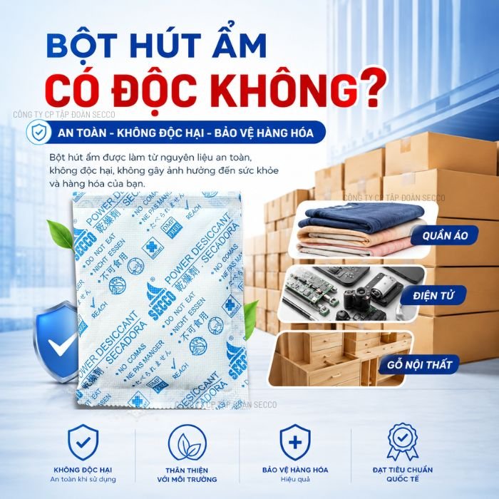 Bột Hút Ẩm Công Nghiệp Ngành may Mặc, Điện tử, gỗ Nội thất