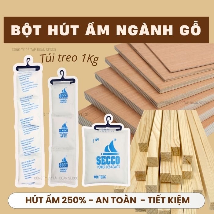 Bột Hút Ẩm Ngành Gỗ Container Xuất Khẩu