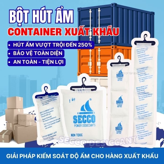 Bột Hút Ẩm Treo Container Xuất Khẩu