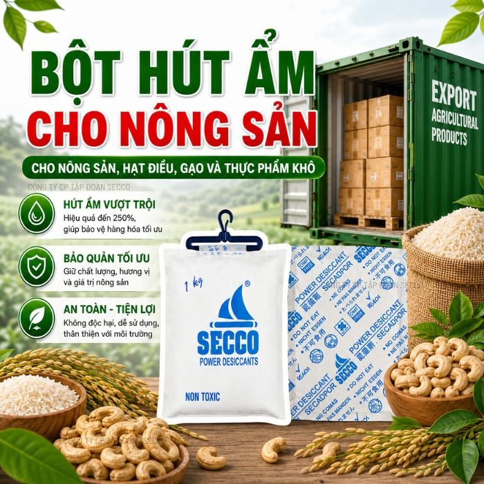 Bột Hút Ẩm Cho Hạt Điều, Gạo Và Nông Sản