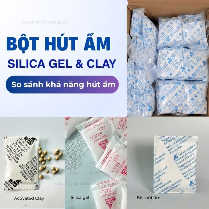 Silica Gel, Clay Hay Bột Hút Ẩm Secco? So Sánh Khả Năng Hút Ẩm Từng Loại