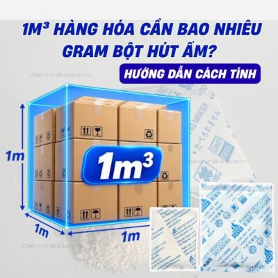 1m³ hàng hóa cần bao nhiêu gram bột hút ẩm?