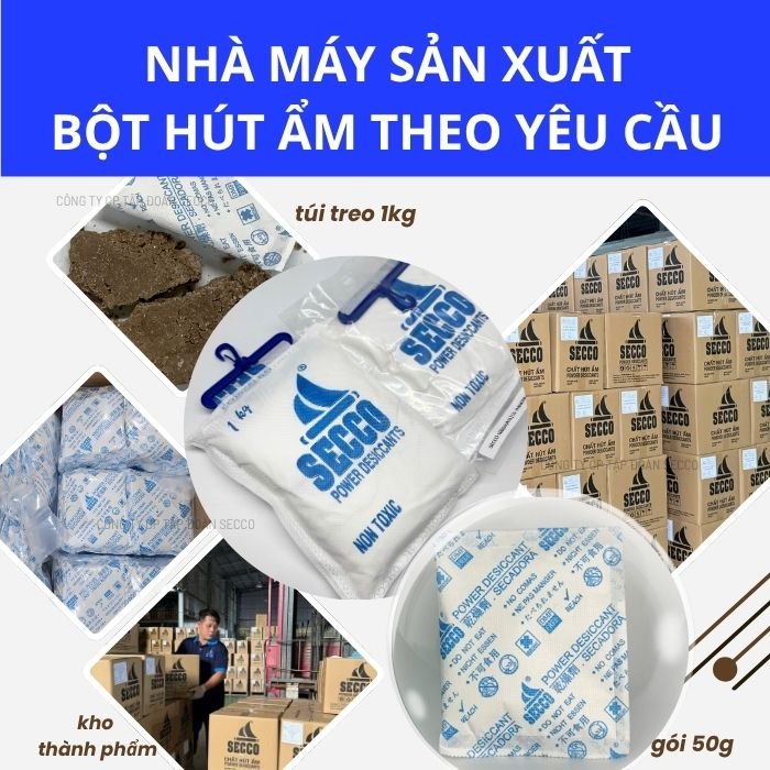 Nhà máy sản xuất bột hút ẩm theo yêu cầu