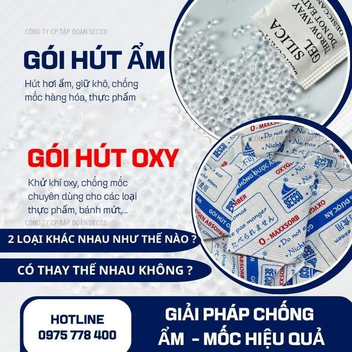 Gói Hút Ẩm Và Gói Hút Oxy Khác Nhau