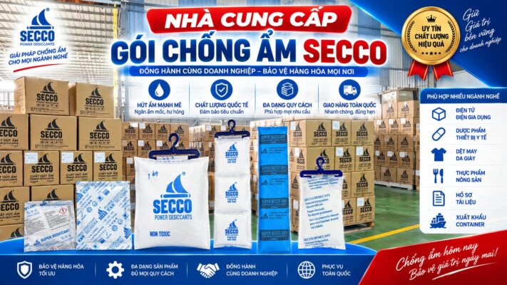 Nhà cung cấp bột hút ẩm - gói hút ẩm Secco chính hãng