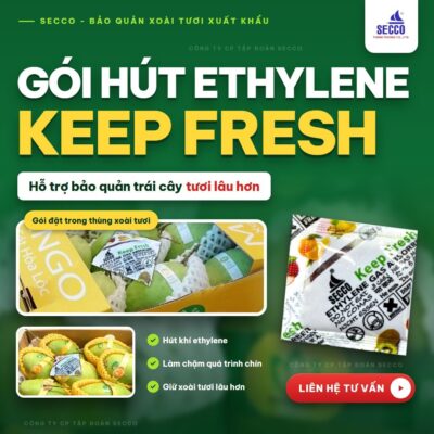Gói hút ethylene Keep Fresh Secco dùng hỗ trợ bảo quản trái cây