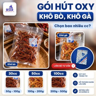 Gói Hút Oxy Cho Khô Gà, Khô Bò
