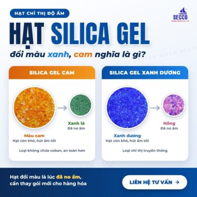 Hạt Silica gel đổi màu xanh, cam kiểm soát độ ẩm